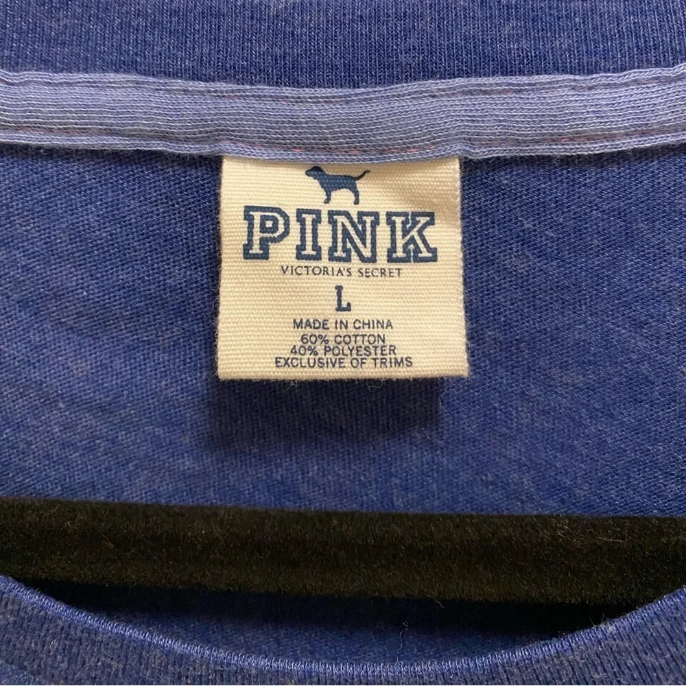 Victoria’s Secret Pink Vintage Blue & Yellow Football Graphic Tee Size L New